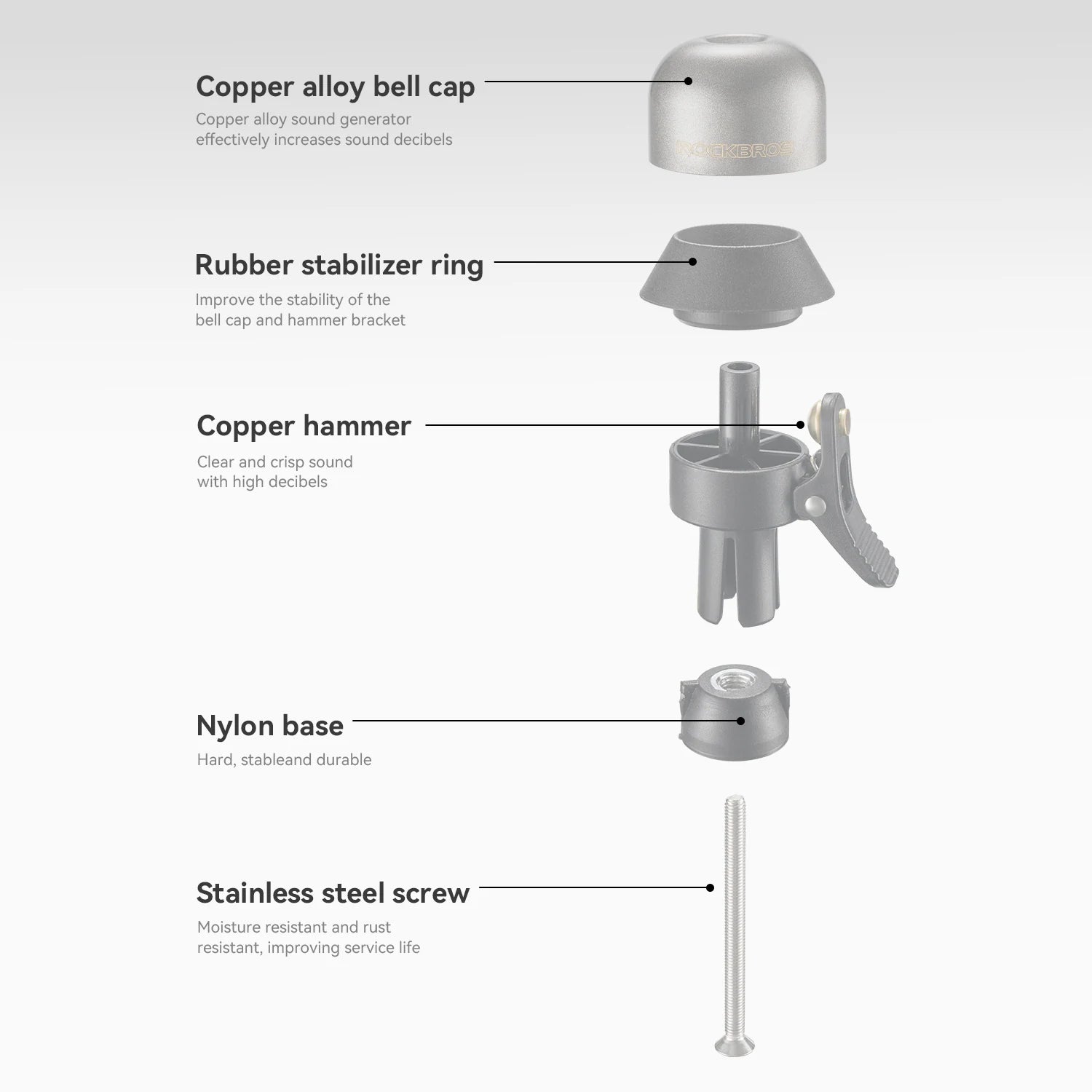 Handlebar End Bike Bell with Loud Clear Ring