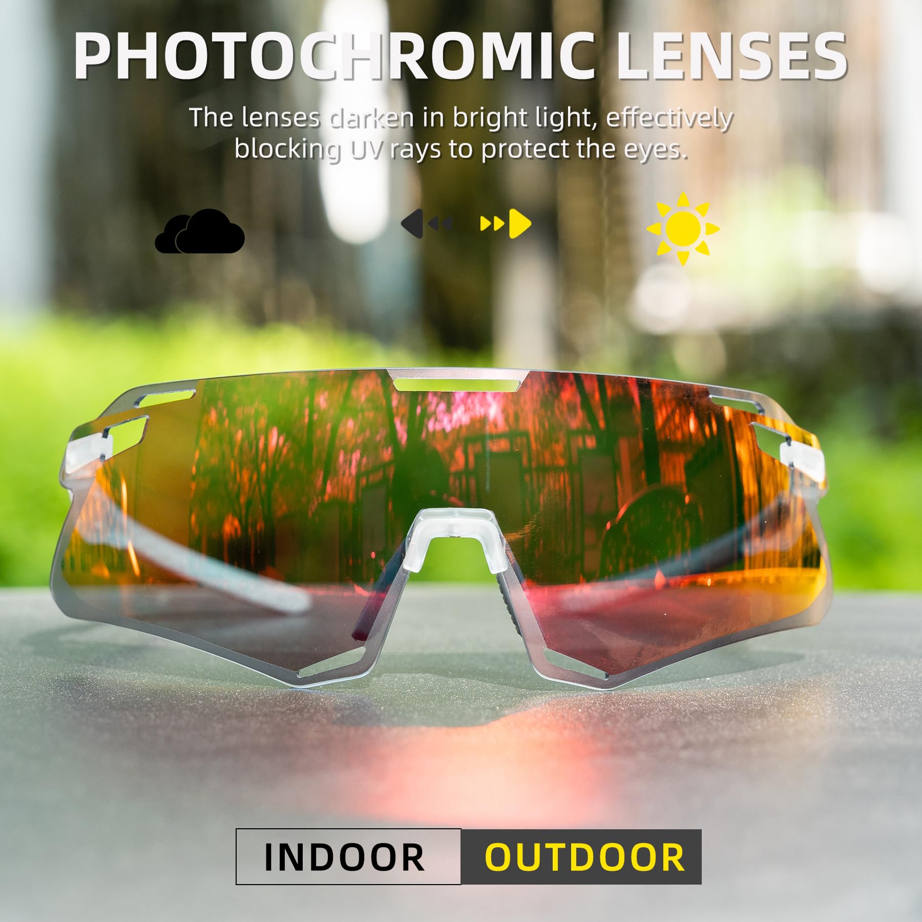 ROCKBROS Photochromic Cycling Sunglasses Frameless - SP318