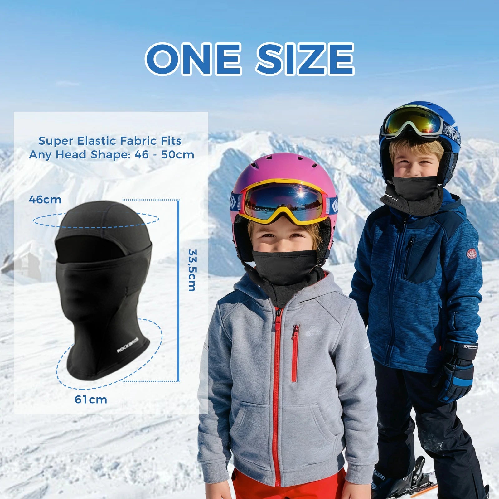 Kids thermal windproof balaclava for winter skiing and cycling