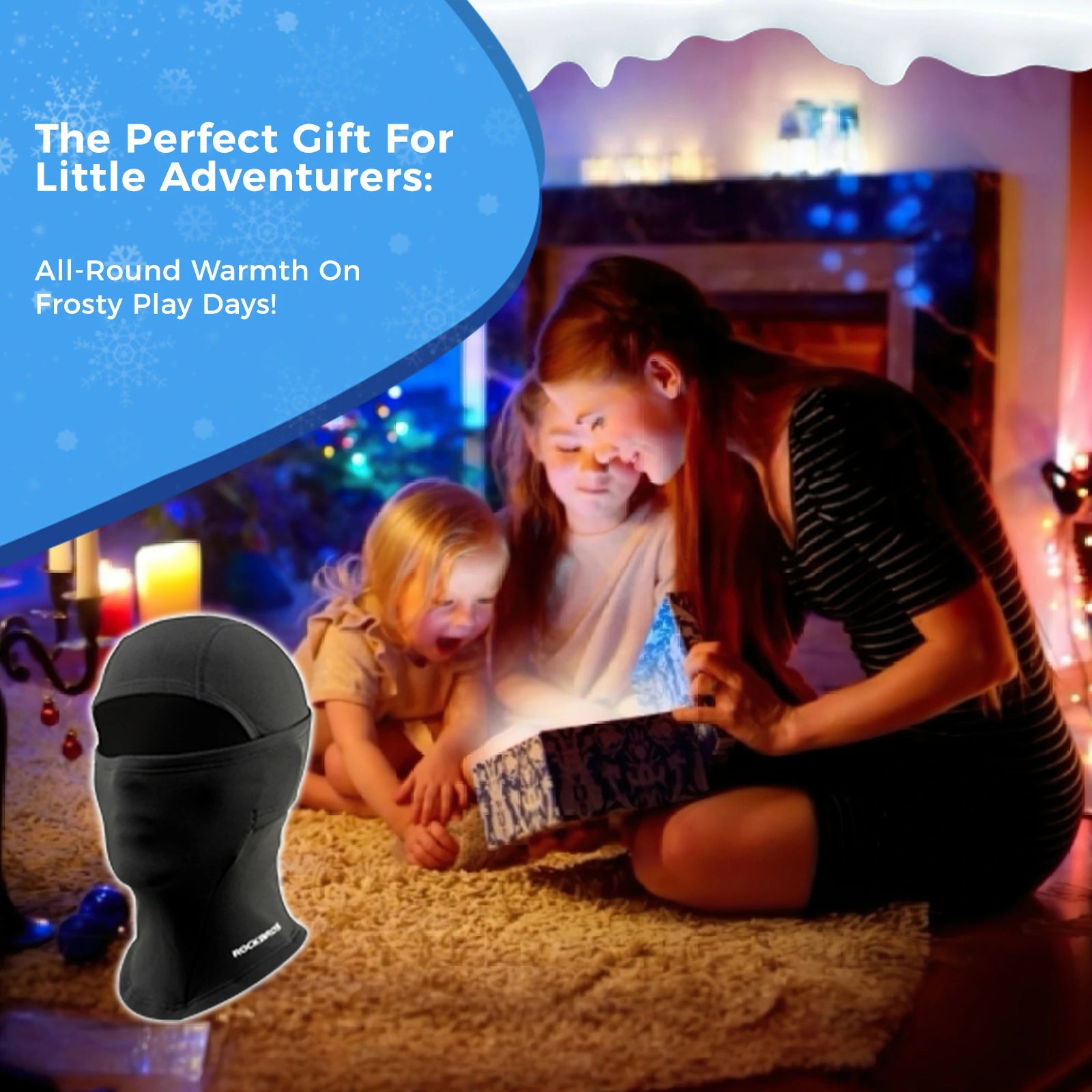 Kids thermal windproof balaclava for winter skiing and cycling