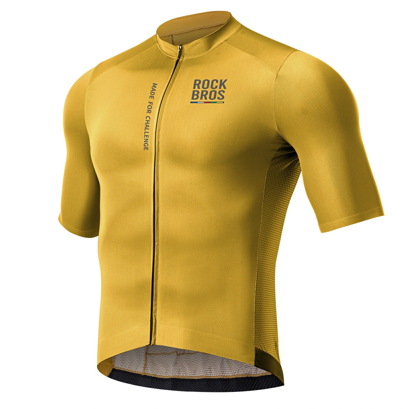 Men’s Lightweight Cycling Jersey with Rear Pockets & YKK Zip#Color_yellow