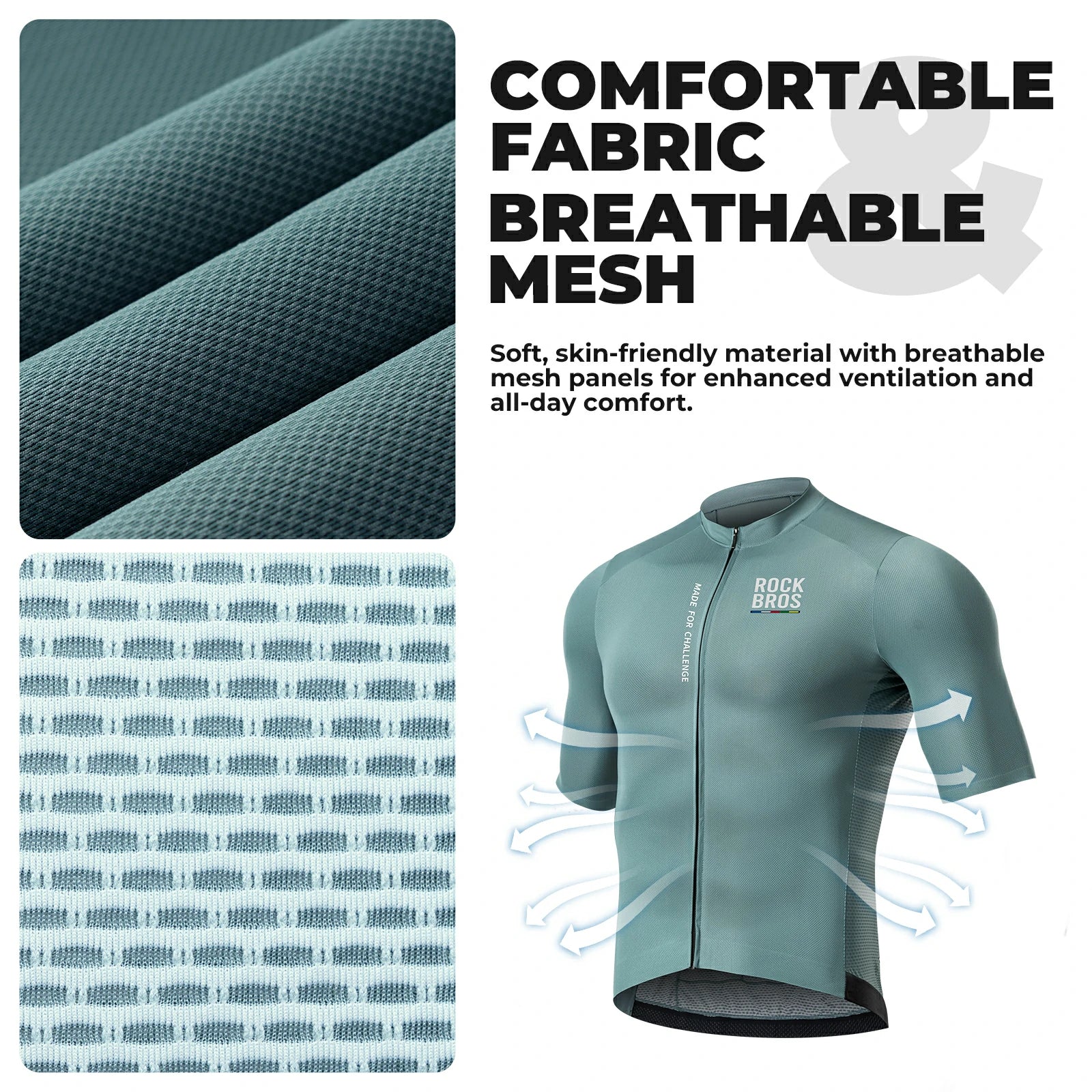 Men’s Lightweight Cycling Jersey with Rear Pockets & YKK Zip#Color_Blue