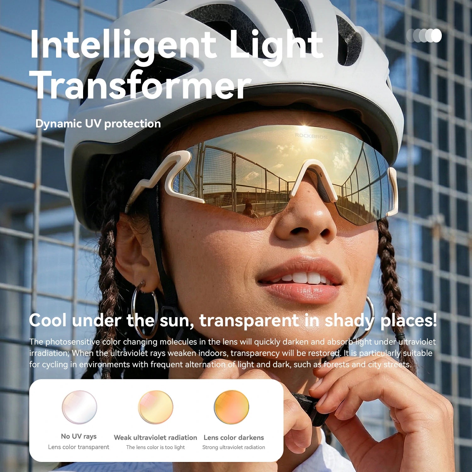 Photochromic Cycling Sunglasses with UV400 Protection