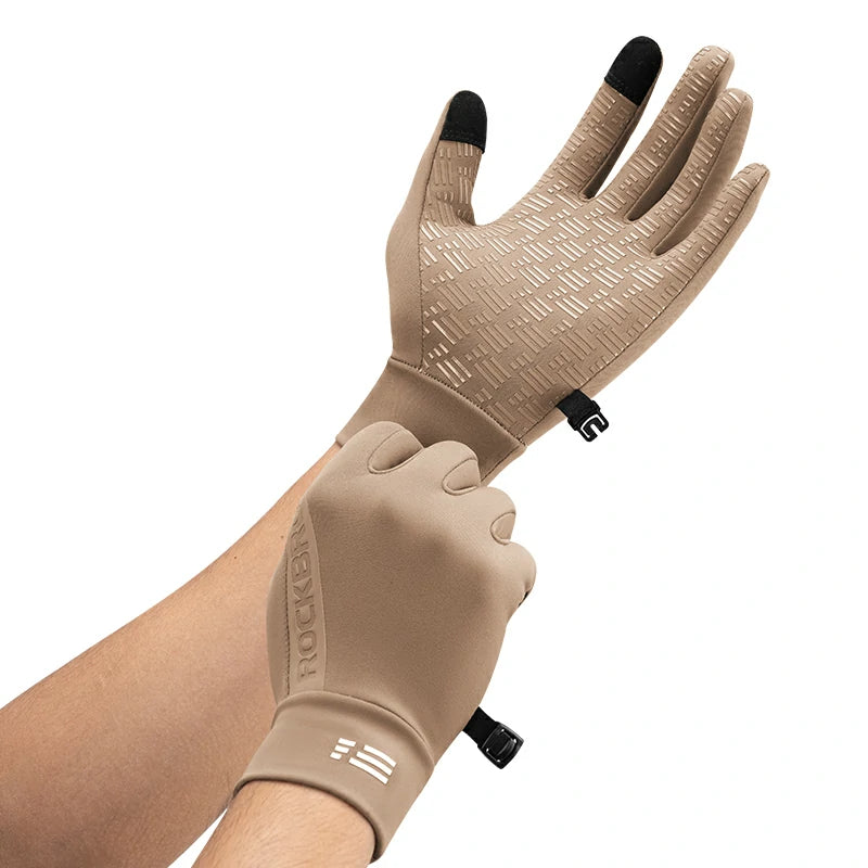Lightweight Winter Cycling Gloves Windproof & Touchscreen#color_beige