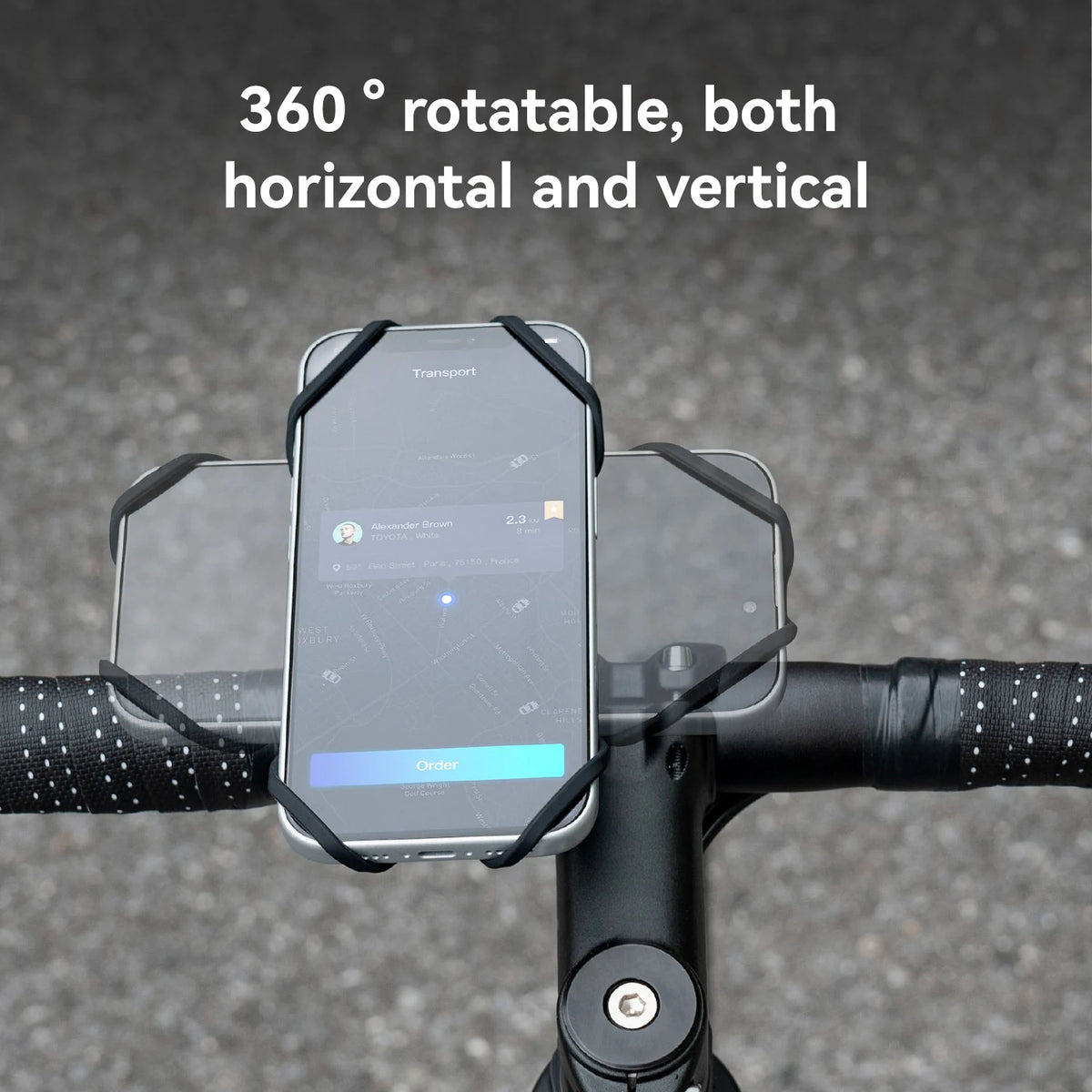 Magnetic bicycle phone mount detail