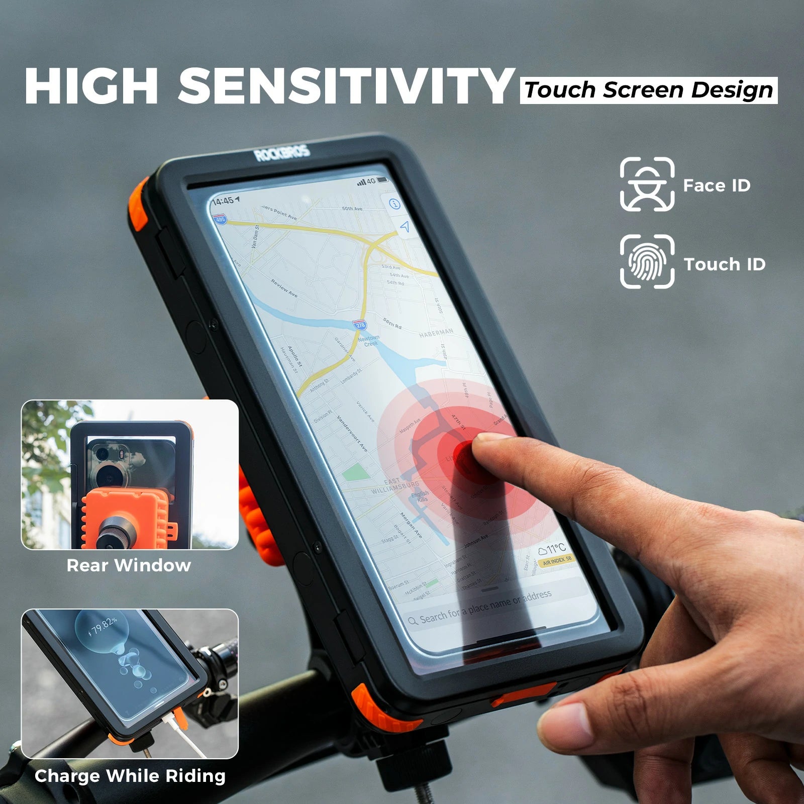 Magnetic Quick-Release Waterproof Bike Phone Mount