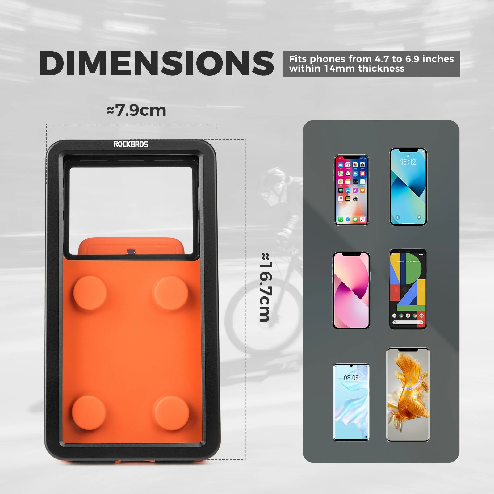 Magnetic Quick-Release Waterproof Bike Phone Mount#color_orange