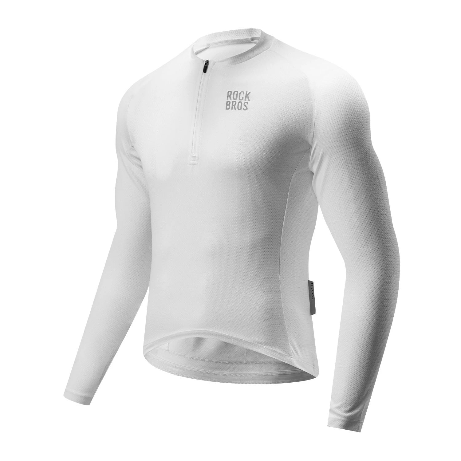Men’s Lightweight Long Sleeve Cycling Top for Commuting#Color_White