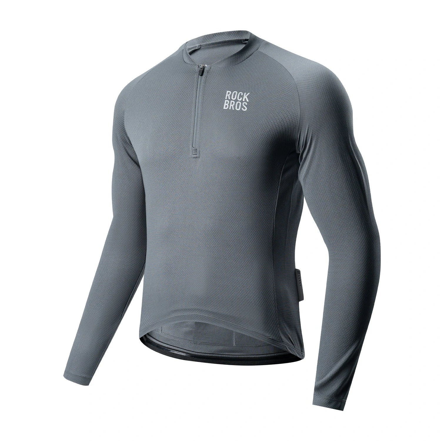 Men’s Lightweight Long Sleeve Cycling Top for Commuting#Color_Grey