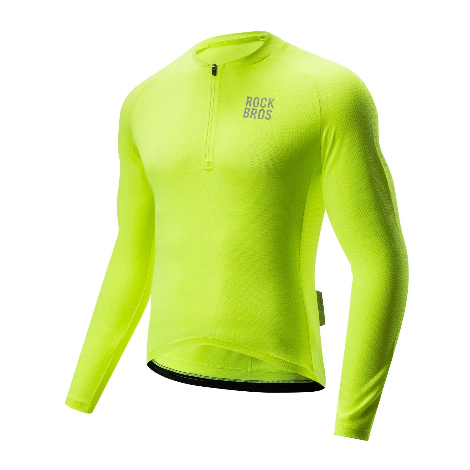 Men’s Lightweight Long Sleeve Cycling Top for Commuting#Color_Lemon Green
