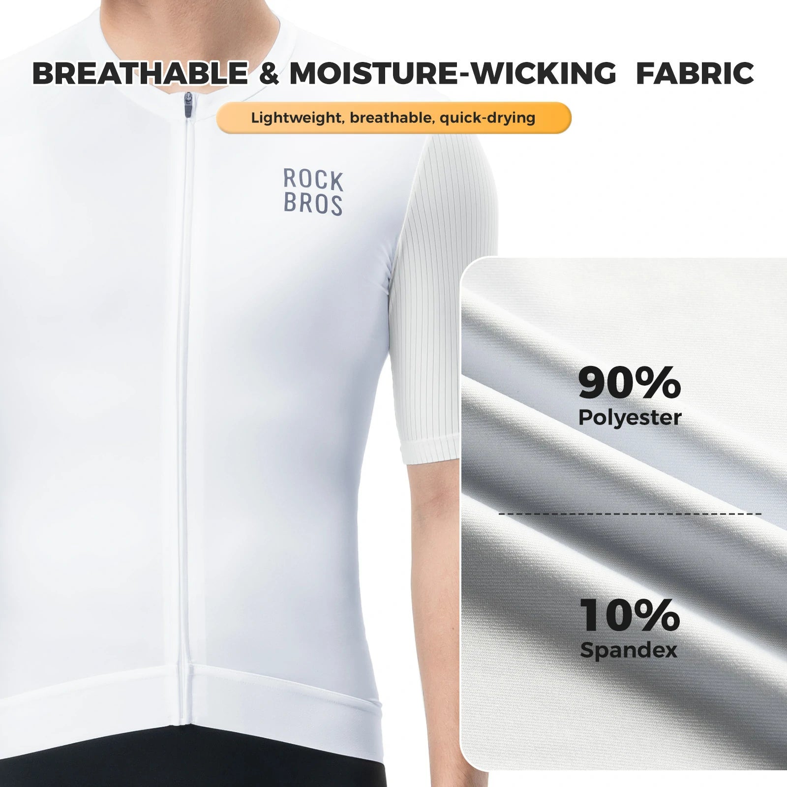 Men’s Cycling Jersey Short Sleeve Road Bike Jersey#Color_White