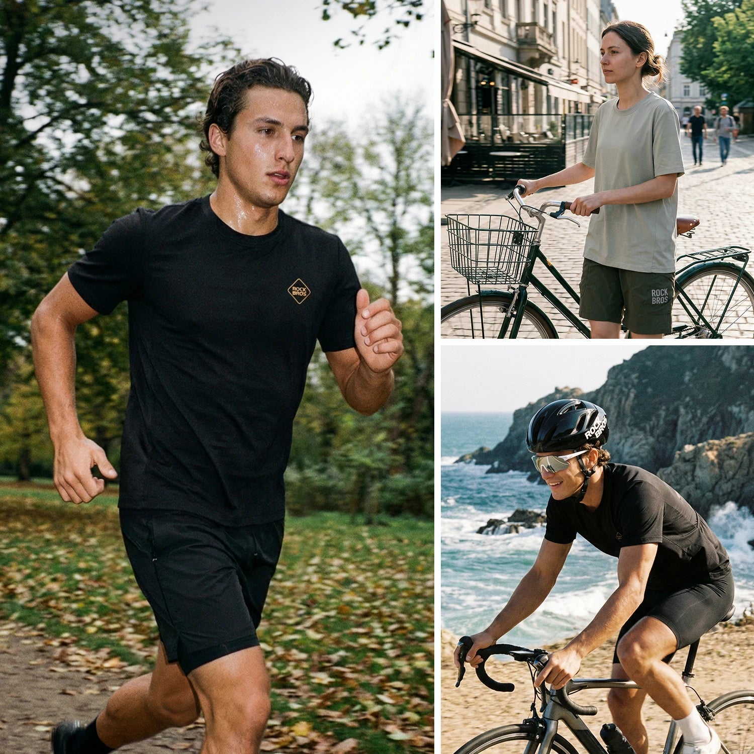 Men's Casual Cycling Jersey with Mesh Panels & Rear Pockets