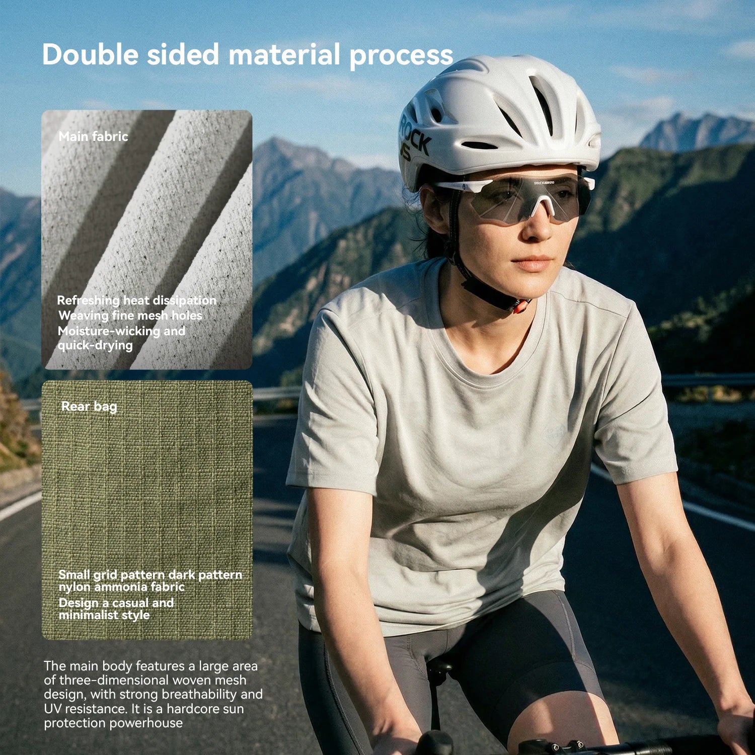 Men's Casual Cycling Jersey with Mesh Panels & Rear Pockets