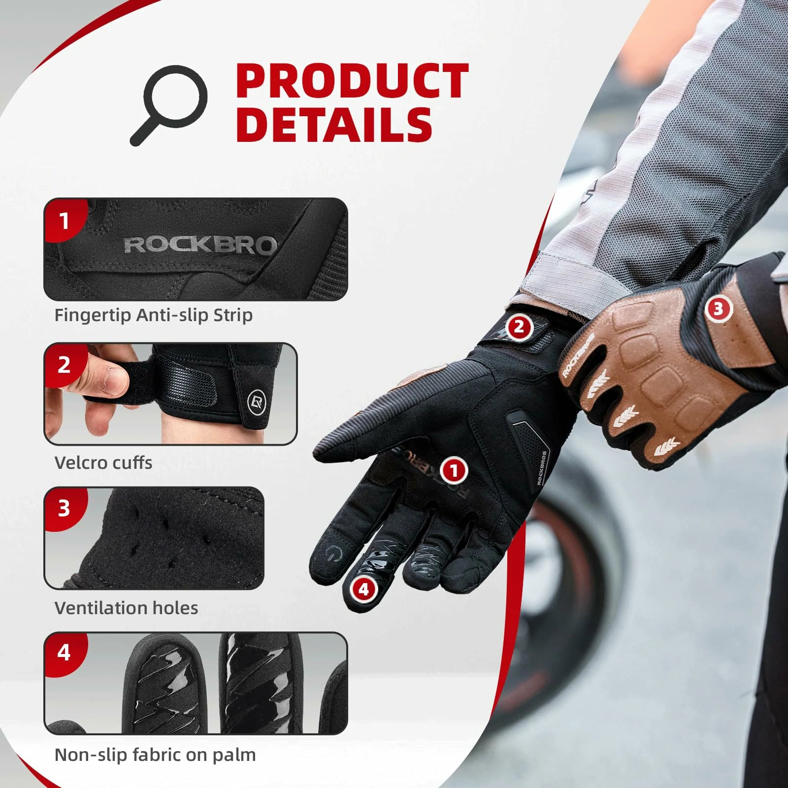 Mens Cycling Gloves Touchscreen Full Finge Winter Autumn Outdoor Climbing Hiking