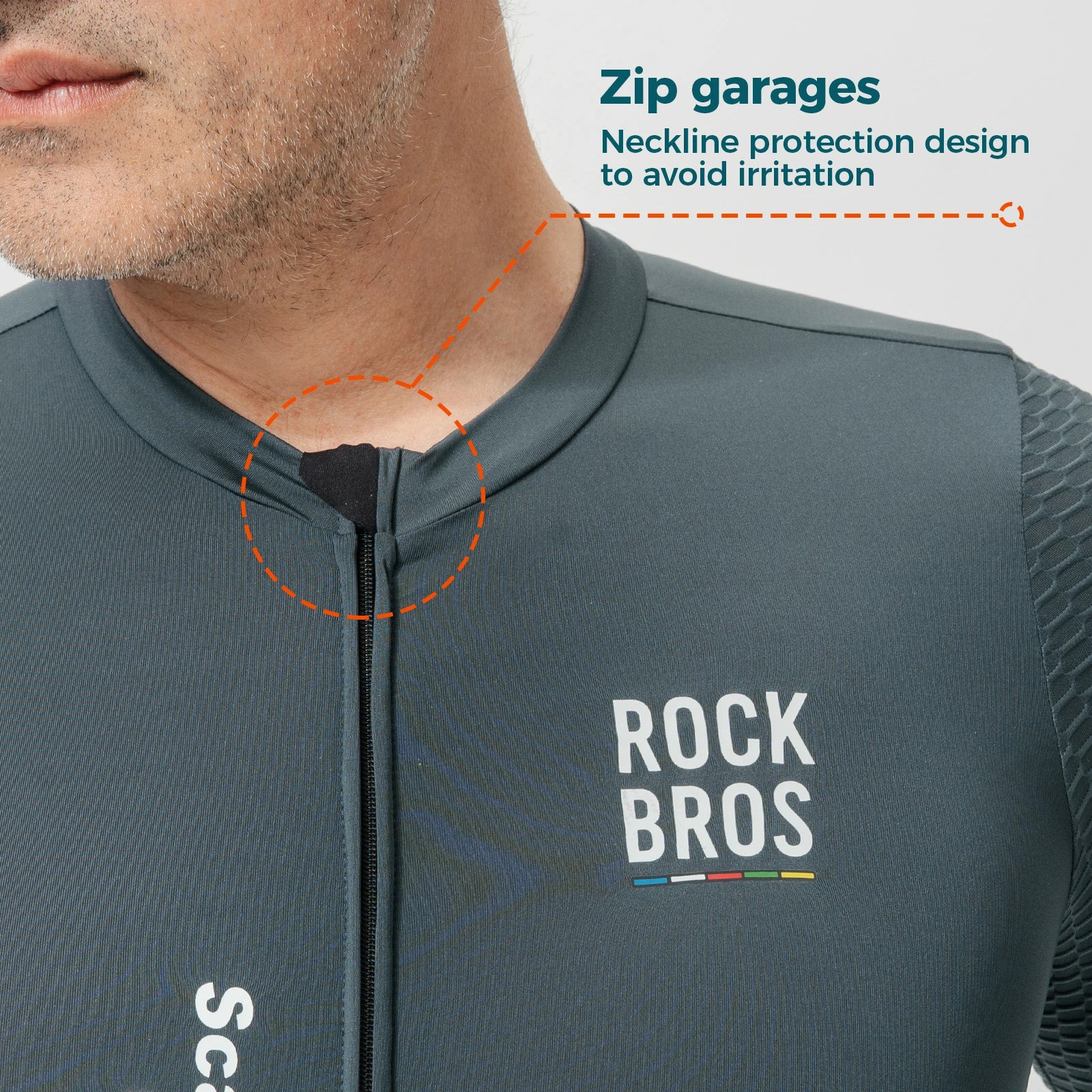 ROCKBROS mens cycling jersey long sleeve charcoal grey