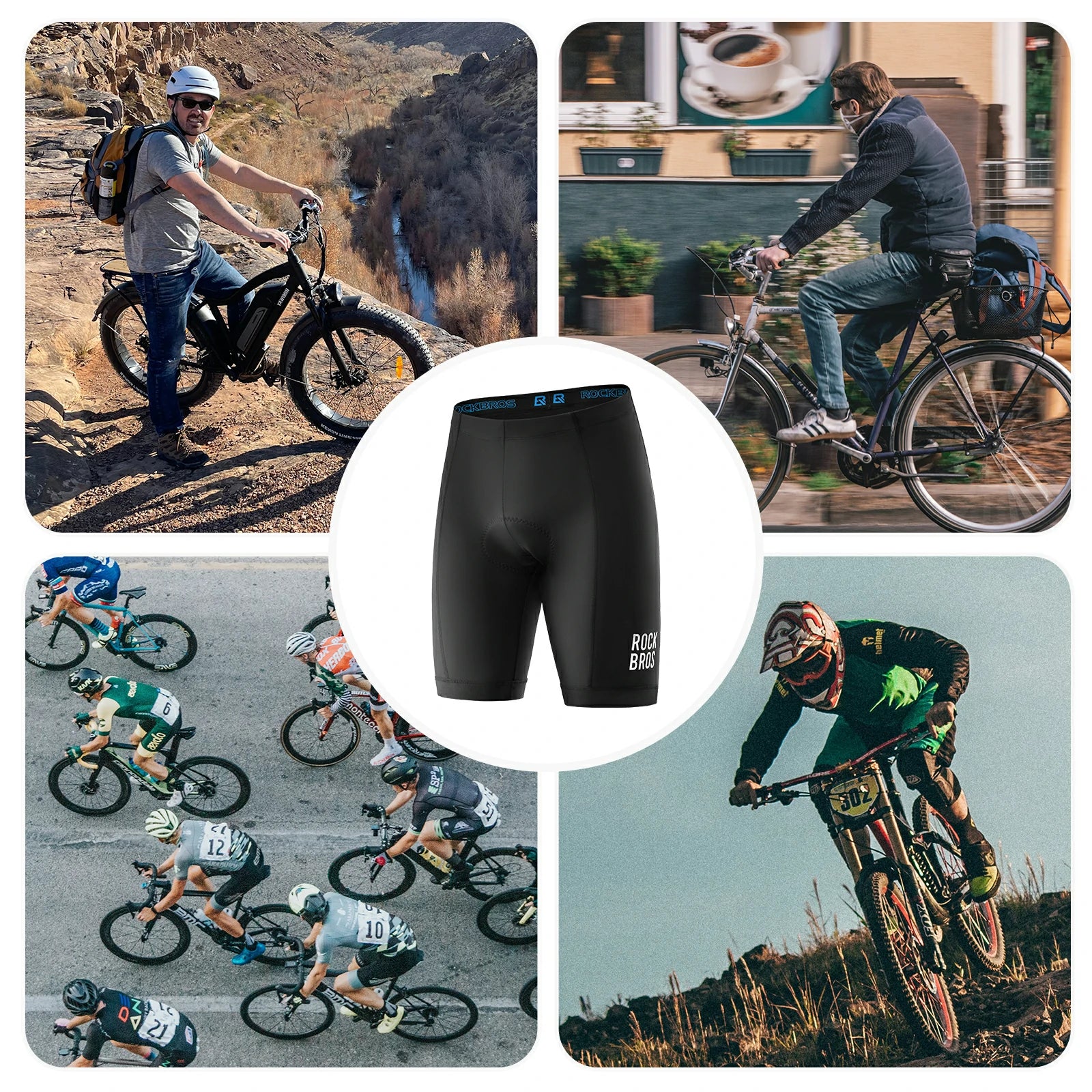 ROCKBROS men’s cycling shorts 3D padded comfortable quick dry