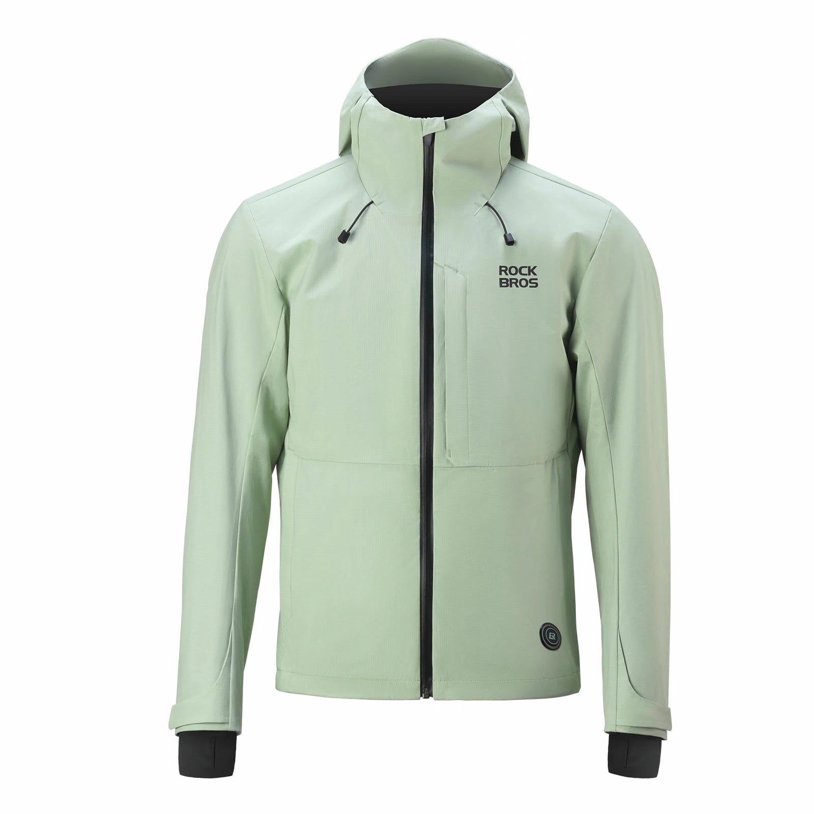 Windproof graphene cycling jacket for men with adjustable heating settings#Color_Transparent Green