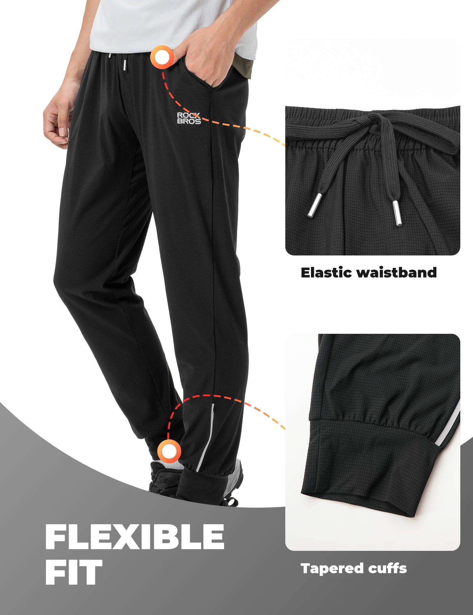 Men’s cycling trousers with pockets reflective quick-dry design