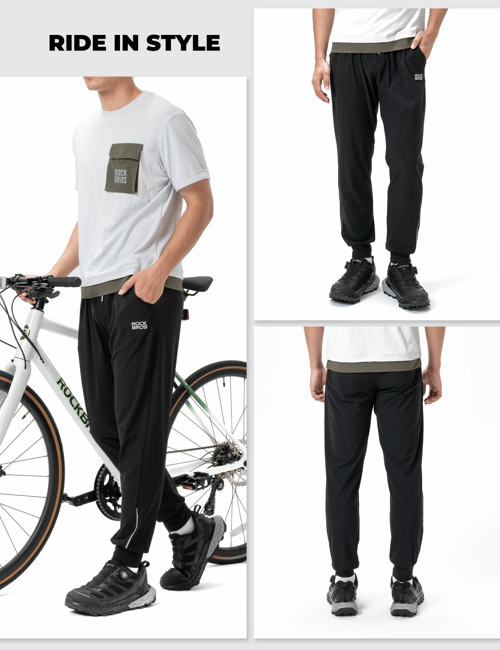 Men’s cycling trousers with pockets reflective quick-dry design