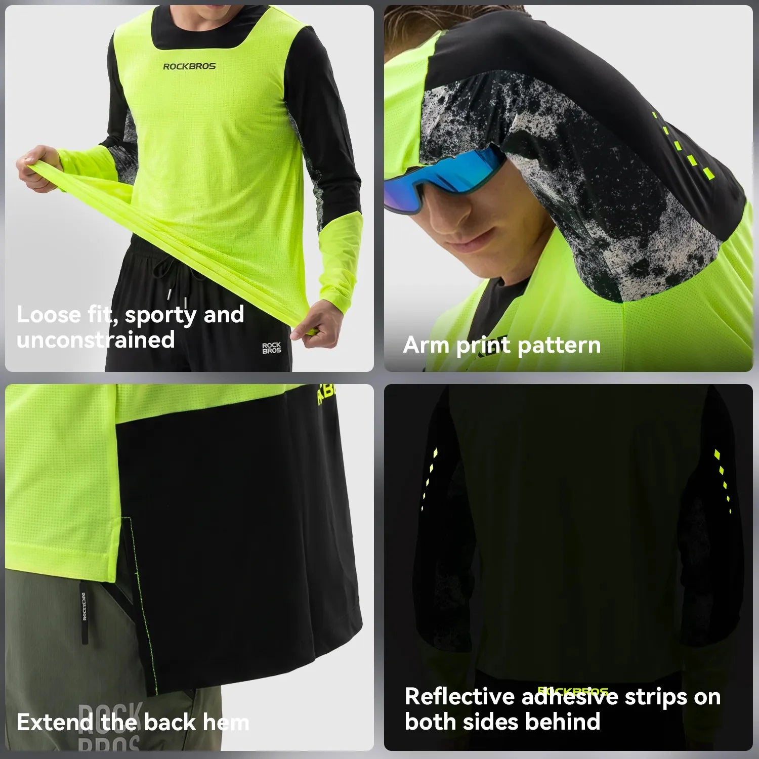 Men's Long Sleeve MTB Jersey with Breathable Fabric & Drop Tail