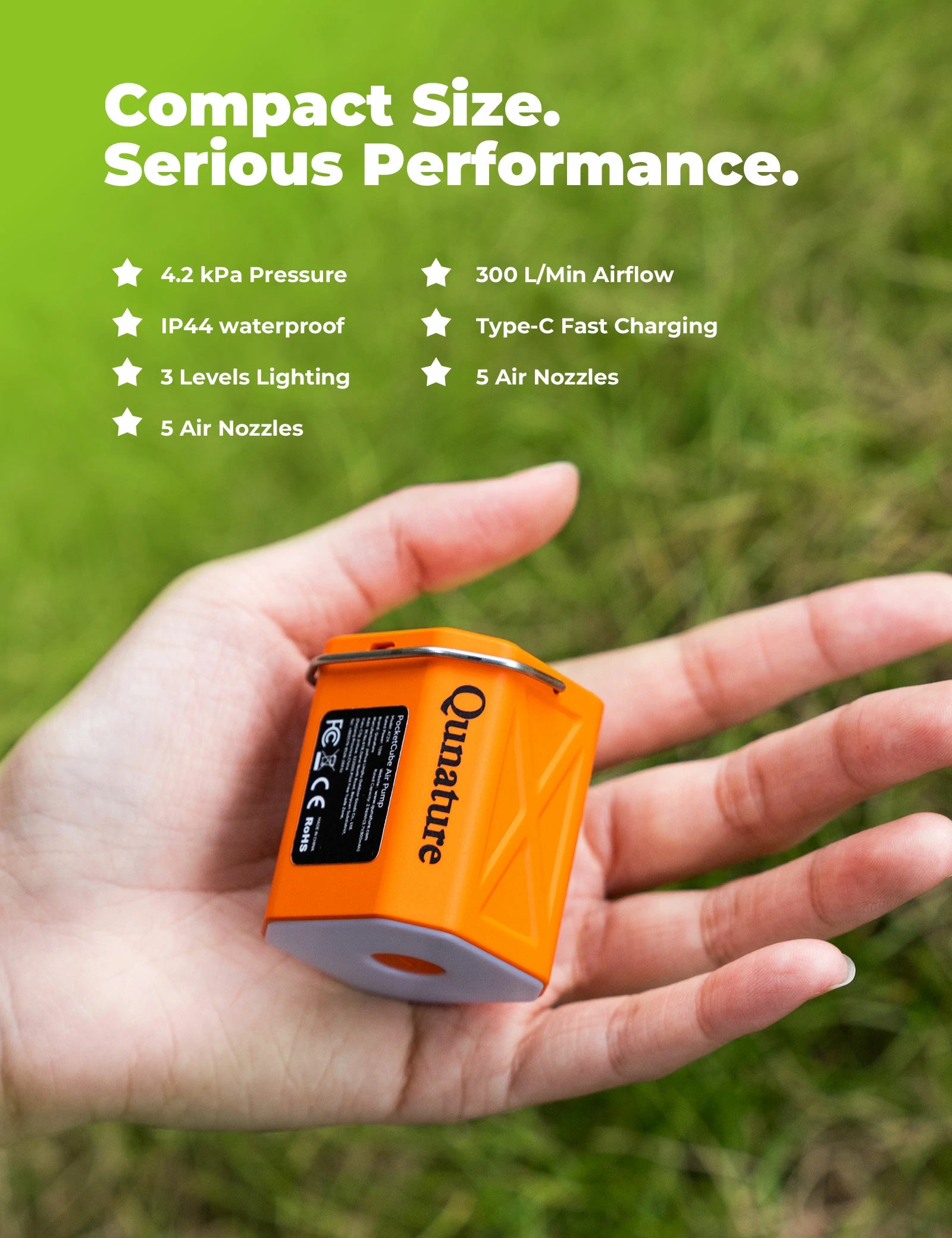 ultralight electric air pump for camping and outdoor use