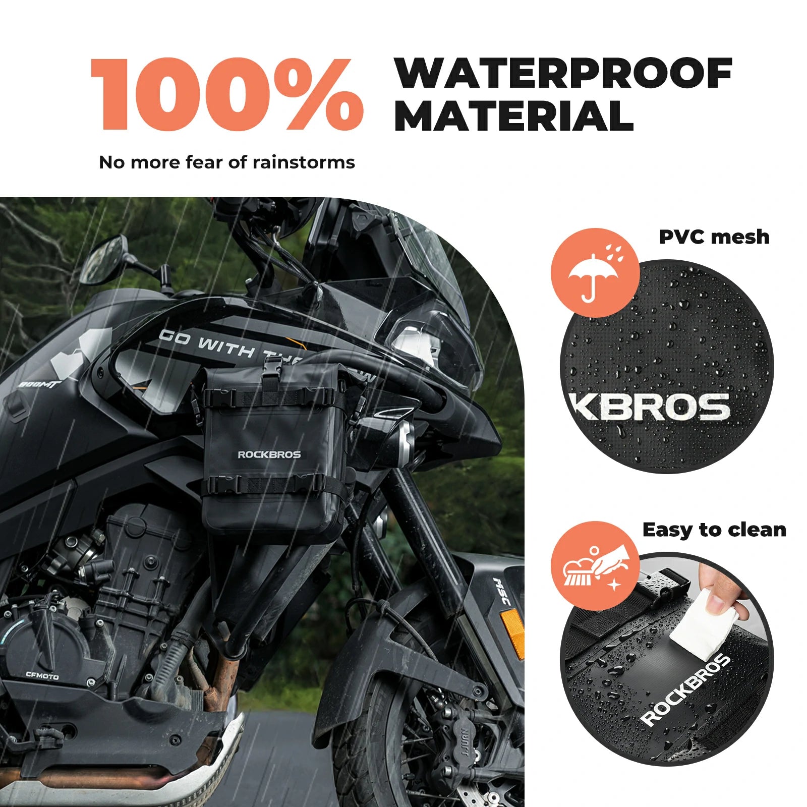ROCKBROS motorcycle crash bar bag 100 waterproof with shoulder strap 5-7l