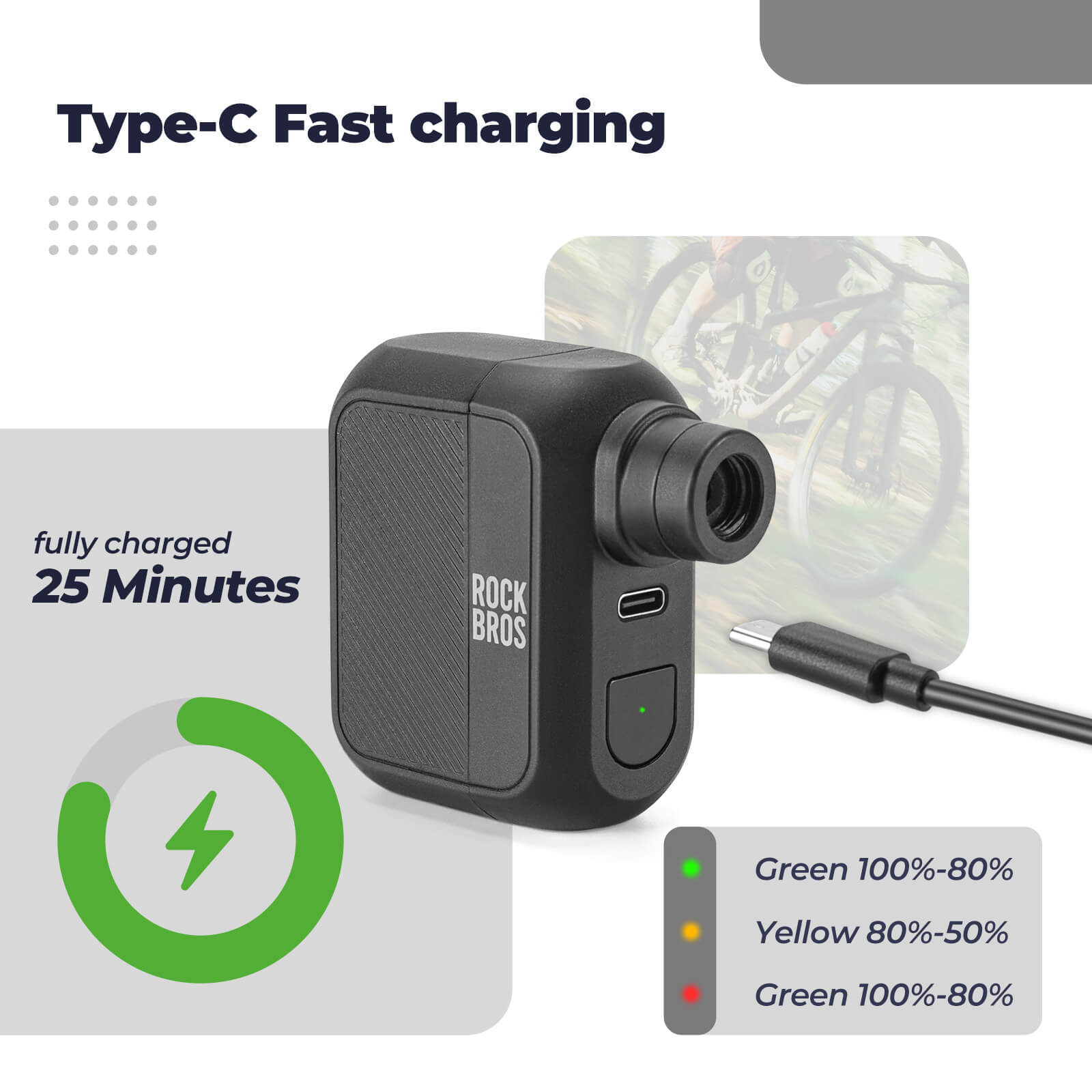 rockbros as110 mini electric air pump inflating road tyre