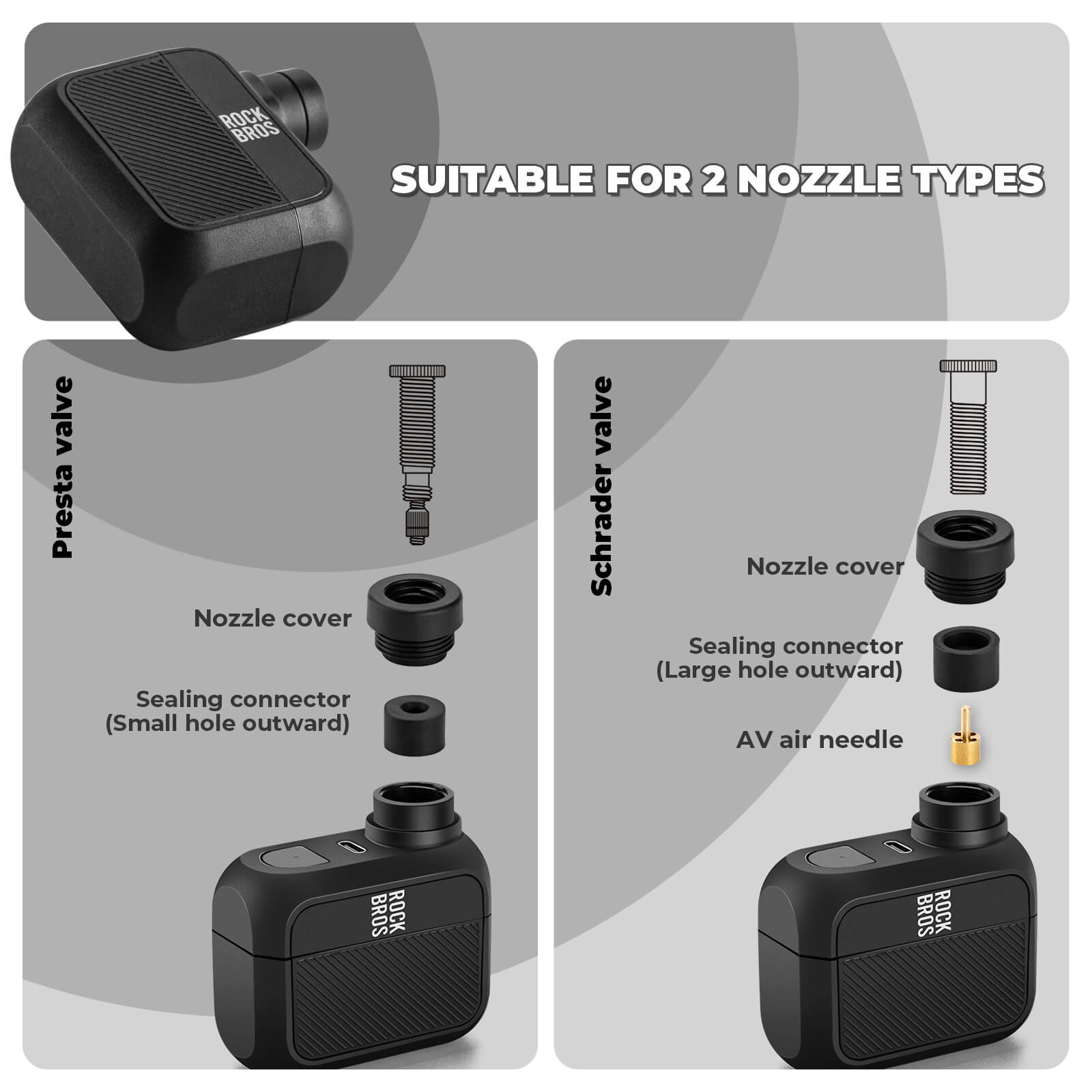 rockbros as110 mini electric air pump inflating road tyre