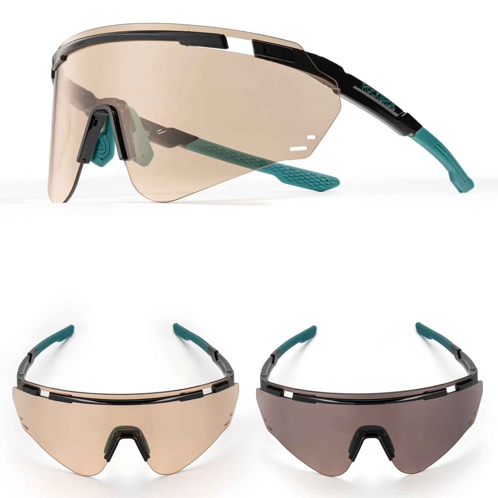Photochromic Cycling Glasses with UV400 Protection#color_Dark Black