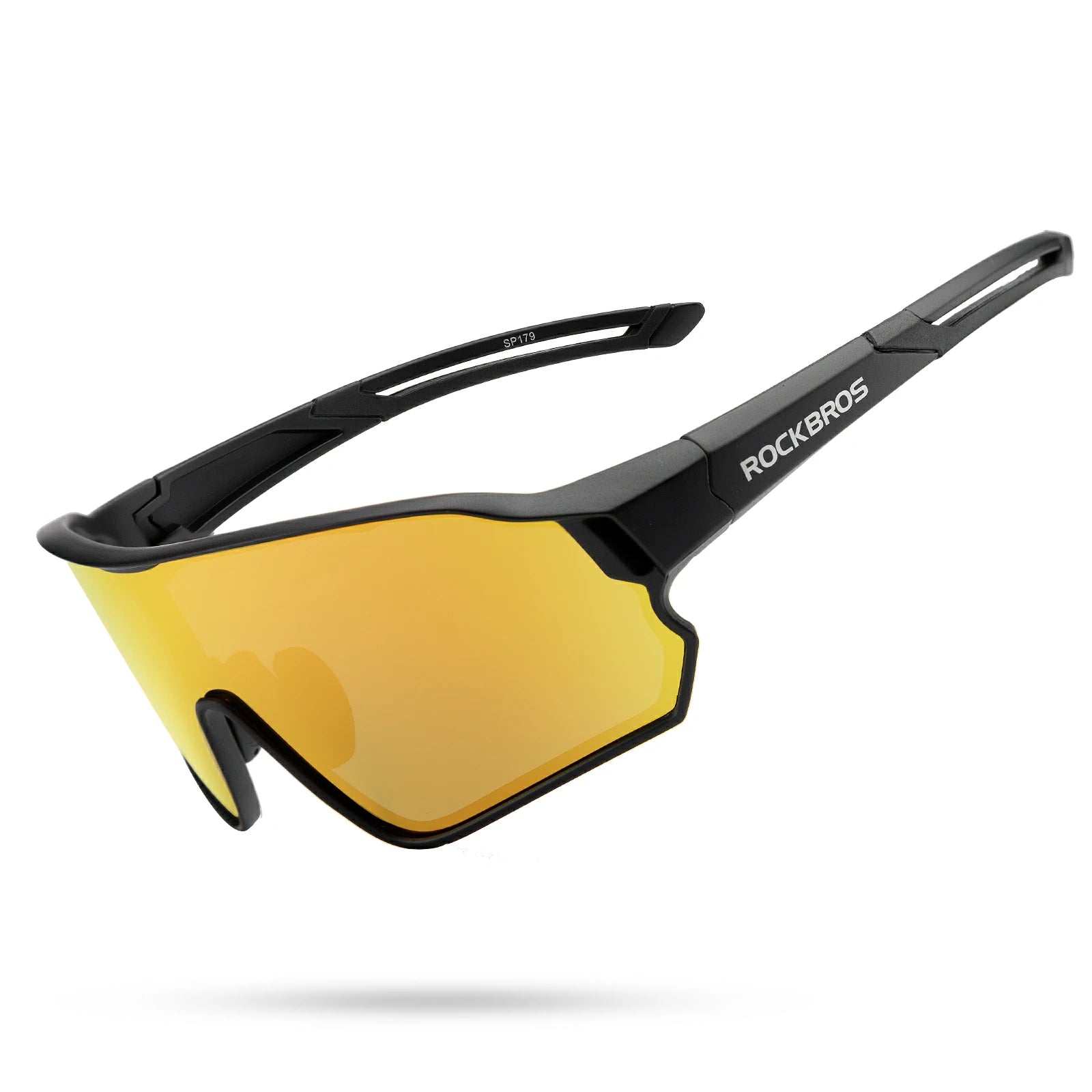 Full frame sports sunglasses with polarized lenses uv400 protection#Color_Black
