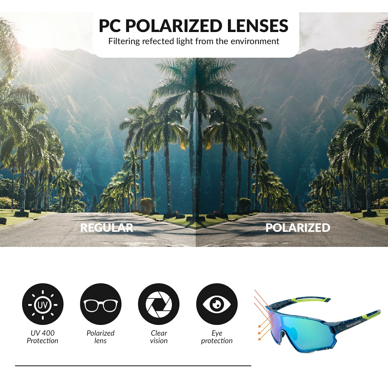 Full frame sports sunglasses with polarized lenses uv400 protection#Color_Speckled Blue