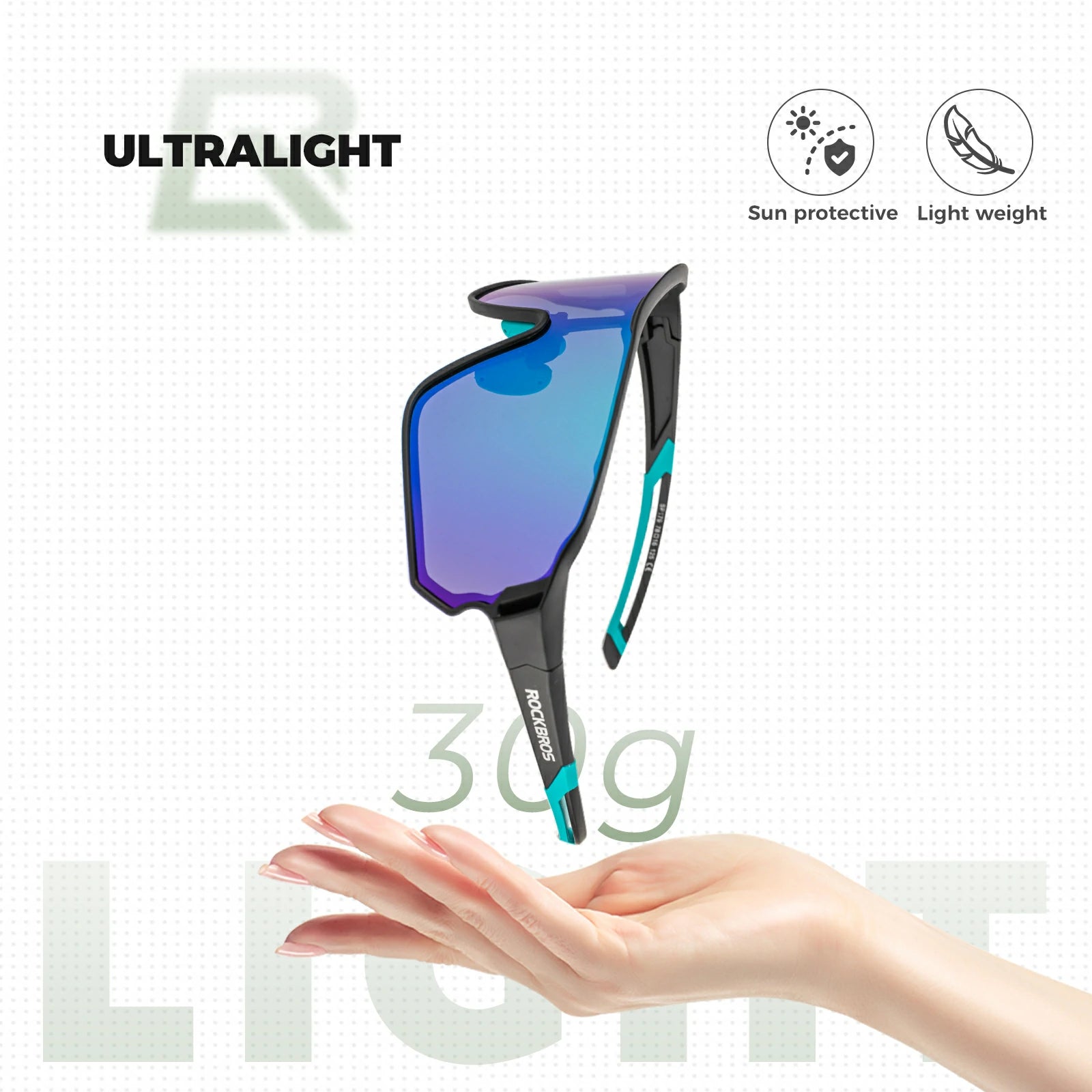 Full frame sports sunglasses with polarized lenses uv400 protection#Color_Black Blue