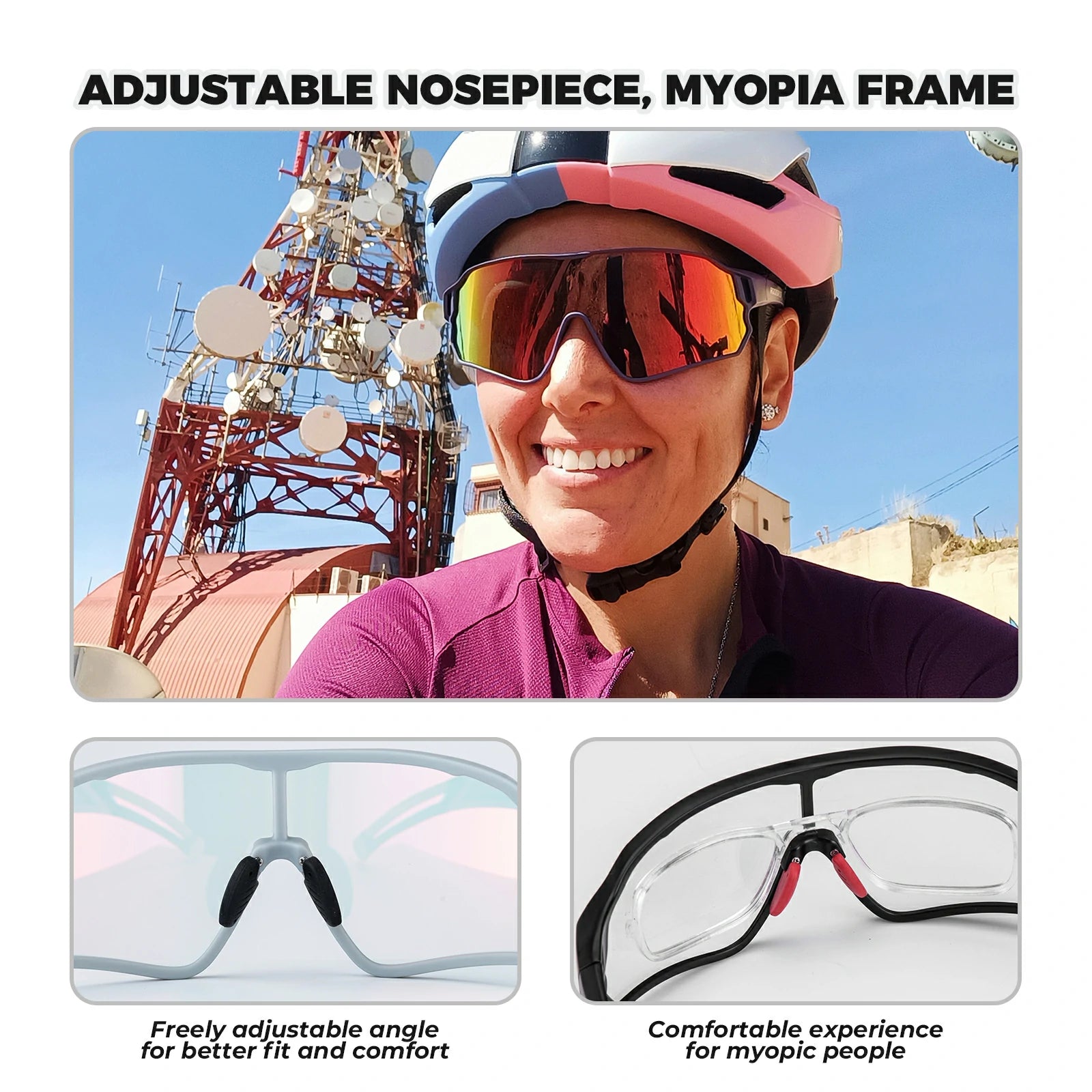Cycling sunglasses photochromic uv400 protection for men and women