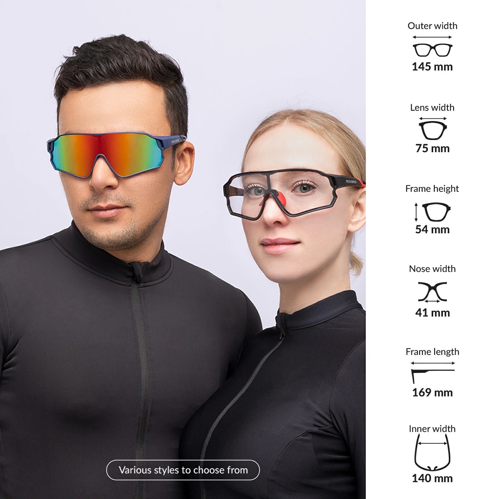 Cycling sunglasses photochromic uv400 protection for men and women