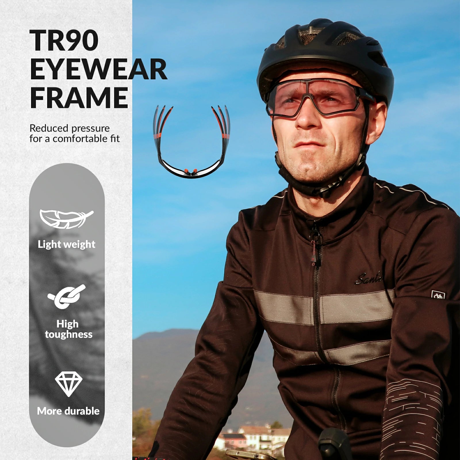 Cycling sunglasses photochromic uv400 protection for men and women