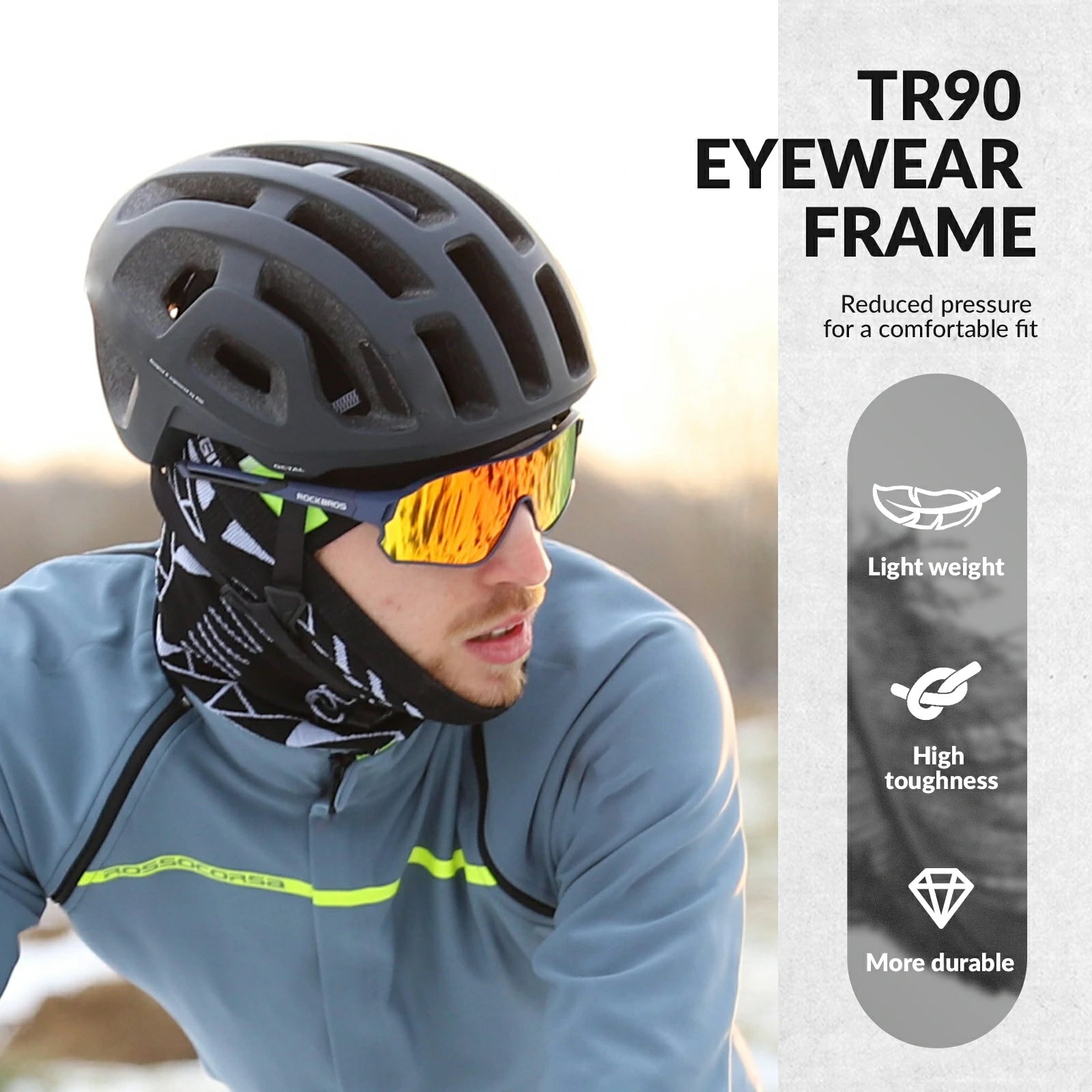 Full frame sports sunglasses with polarized lenses uv400 protection