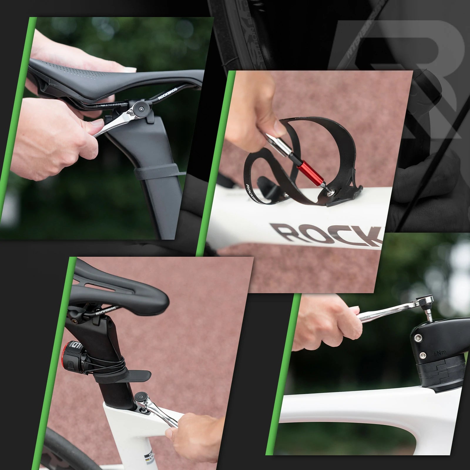 Portable cycling tool kit with mini ratchet and 12 bits for bikes