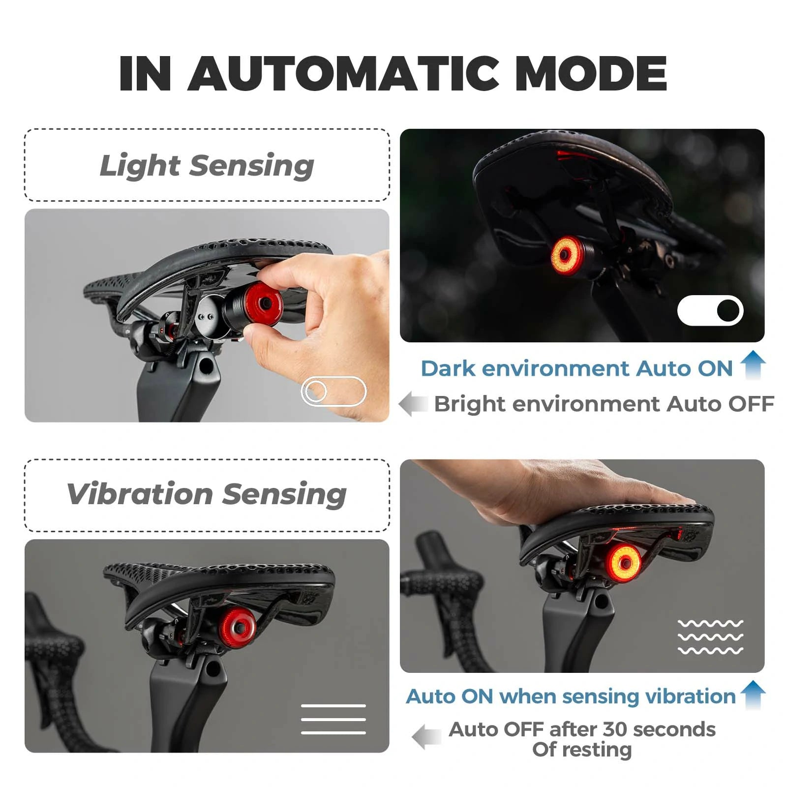q5mini smart bike rear light ipx6 waterproof led brake light for cycling