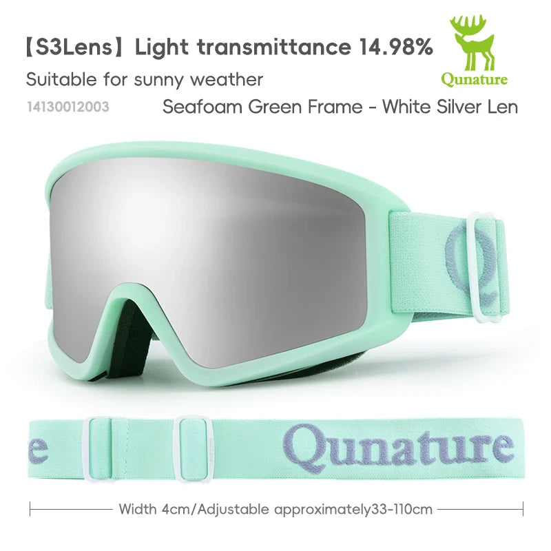 White ski goggles with red and yellow lens on a white background#Color_Green