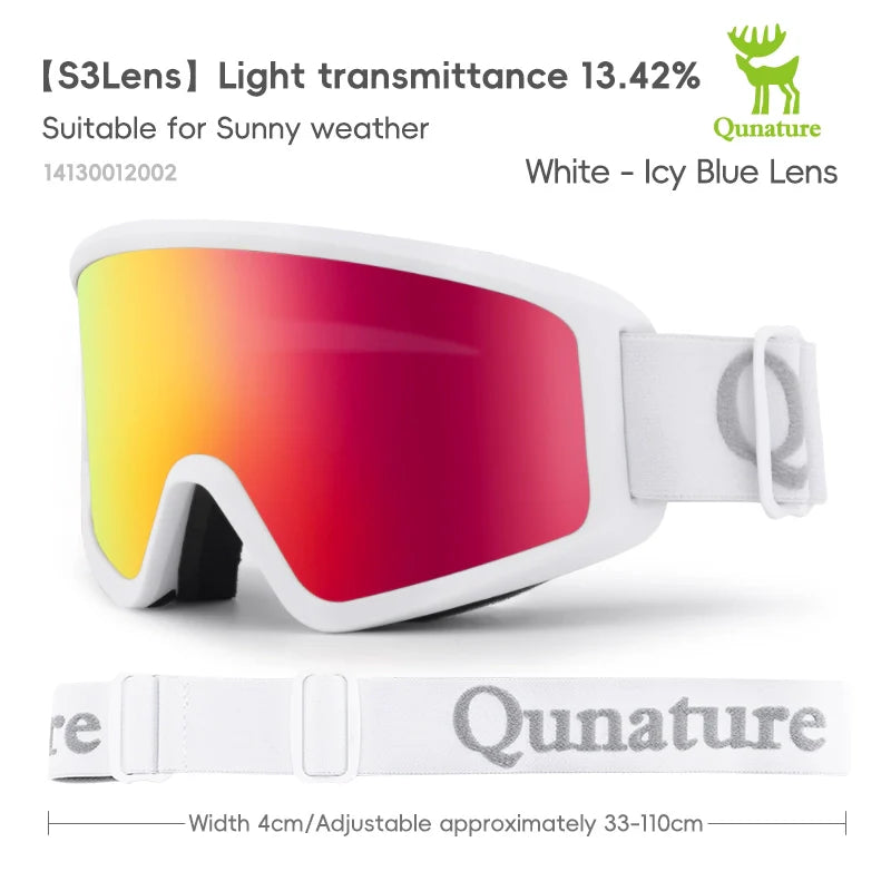 White ski goggles with red and yellow lens on a white background#Color_White