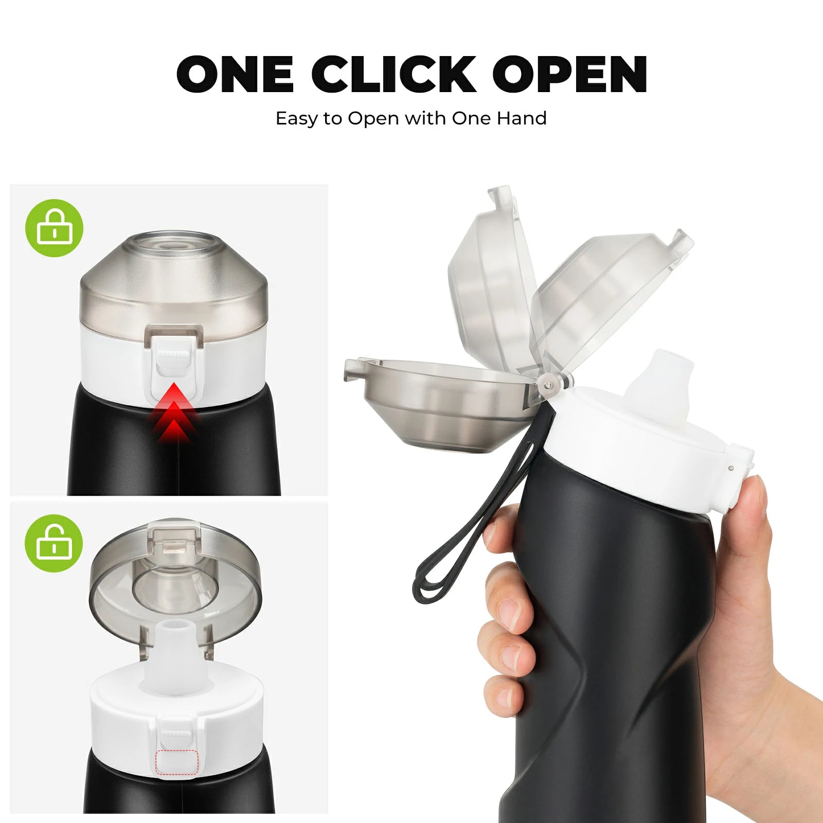 qunature 700 ml collapsible silicone water bottle