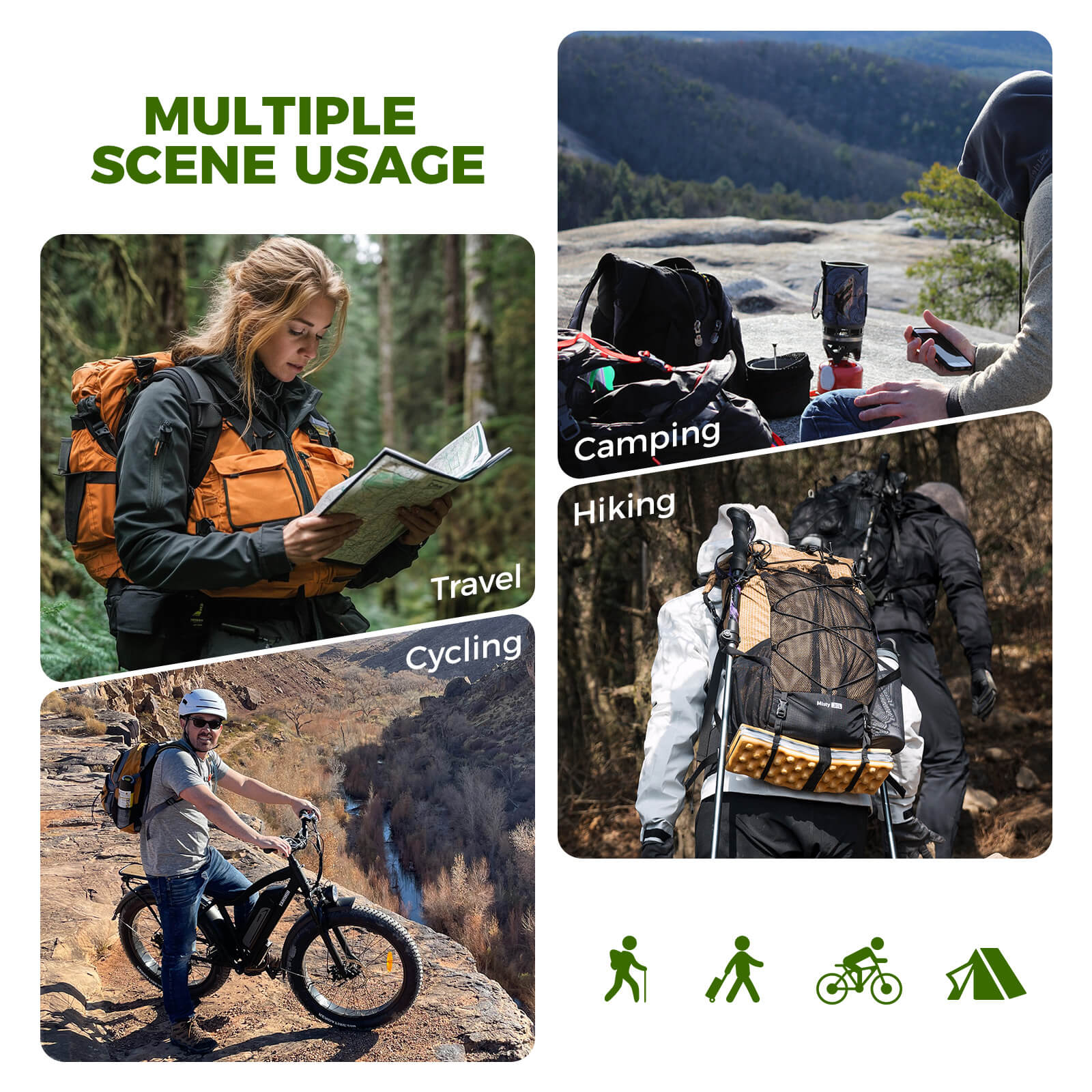 Qunature lightweight hiking backpack designed for outdoor adventures, offering comfort, durability, and practical storage options.