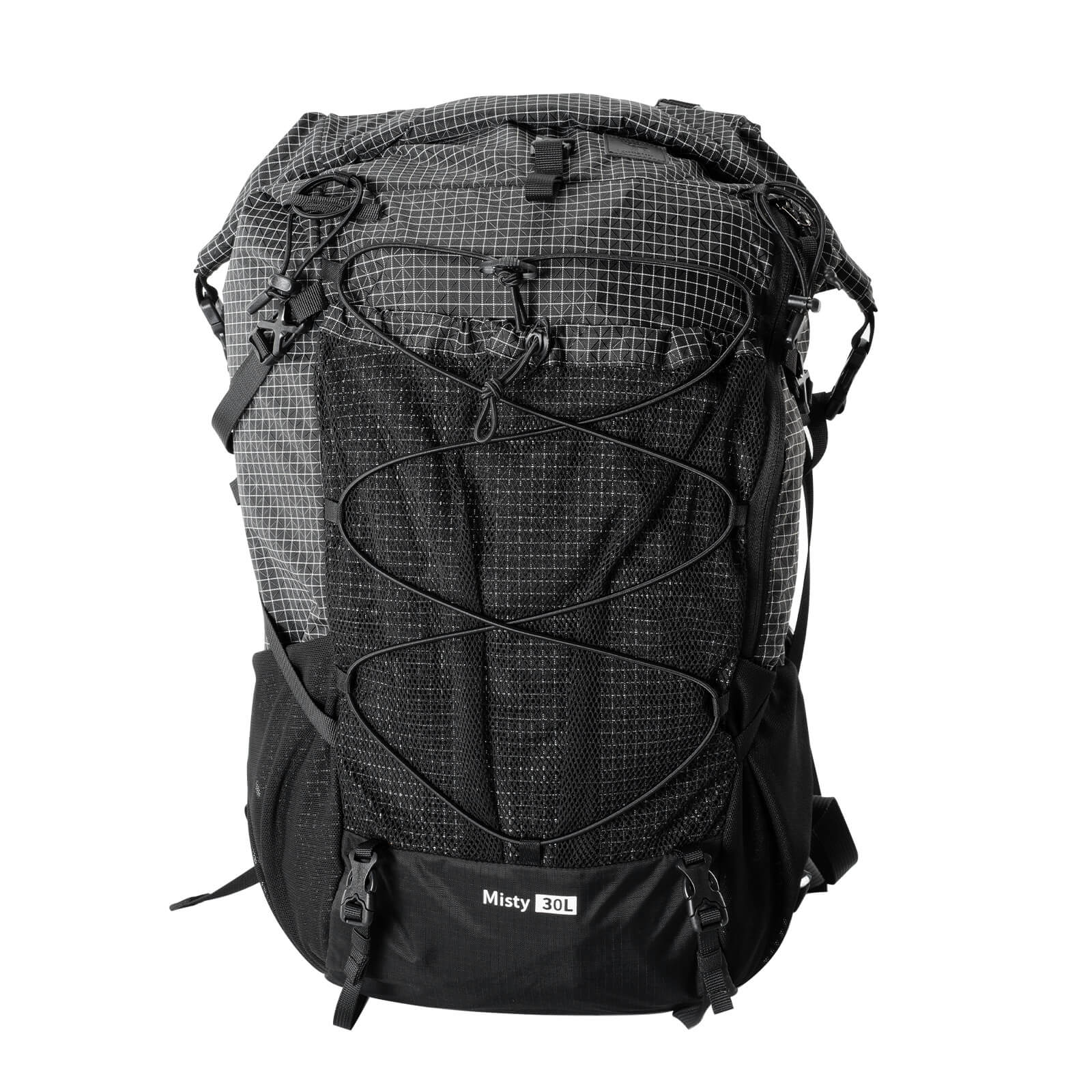 Qunature lightweight hiking backpack designed for outdoor adventures, offering comfort, durability, and practical storage options. #Color_Black
