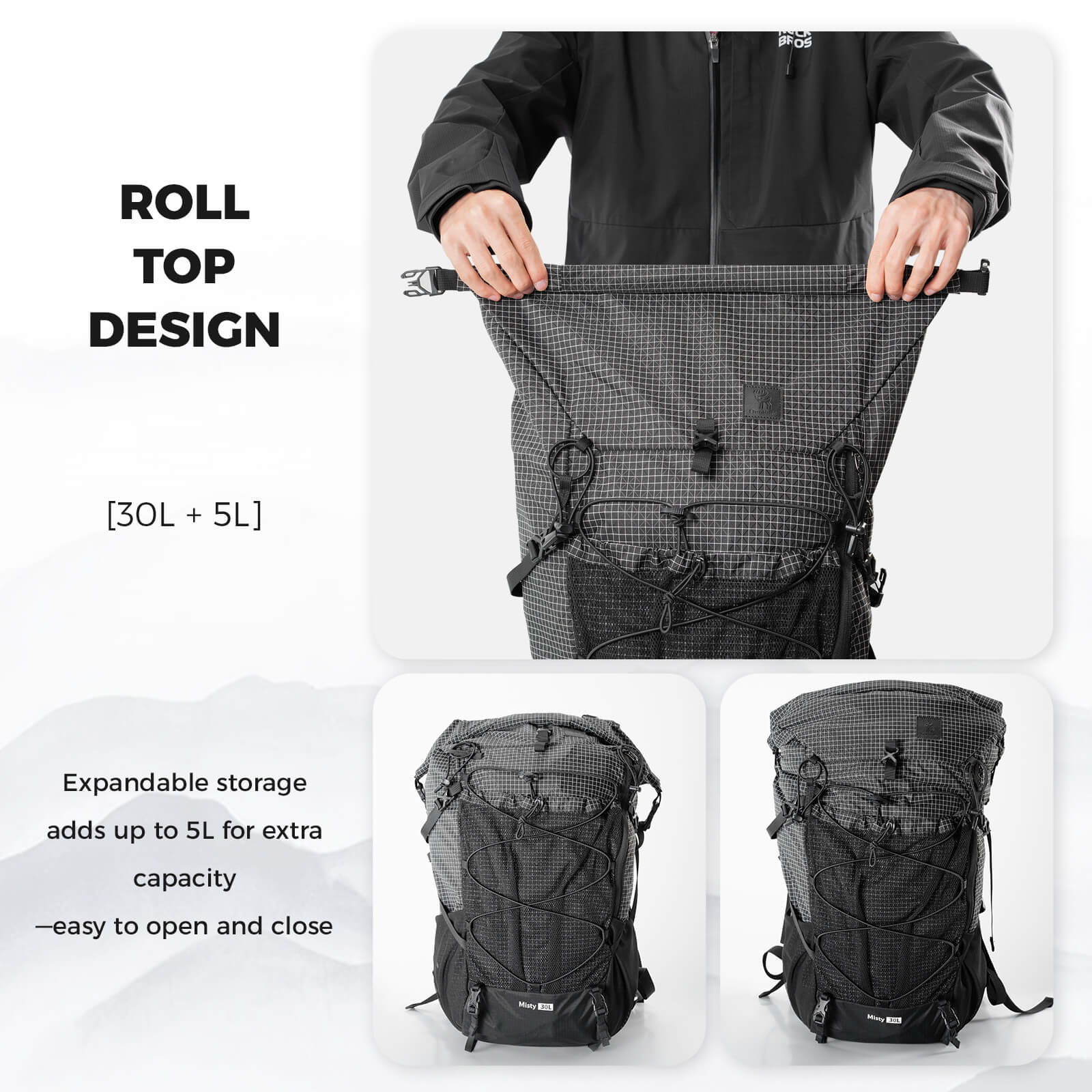 Qunature lightweight hiking backpack designed for outdoor adventures, offering comfort, durability, and practical storage options.