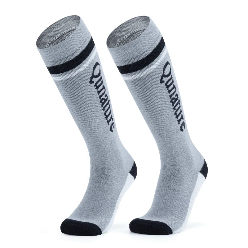 A pair of gray wool-blend children's ski socks#Color_gray