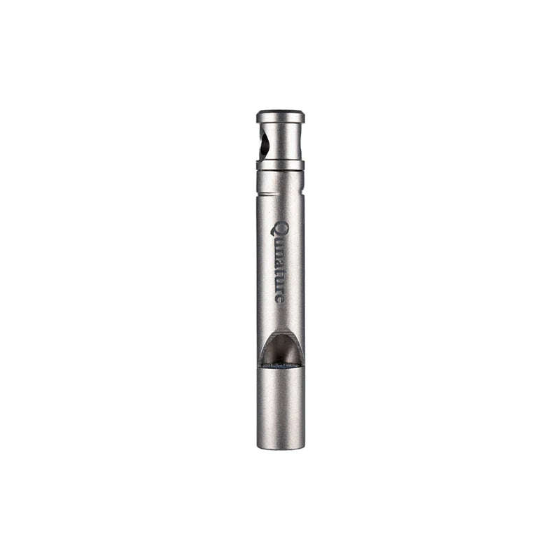 Silver pen-shaped device with a brand logo on a white background