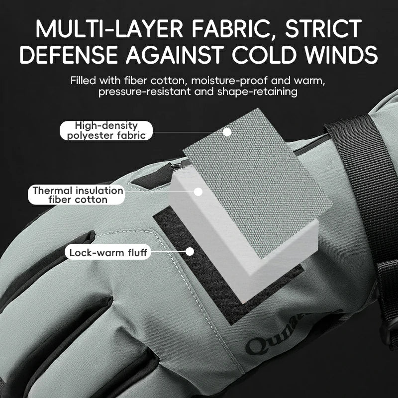 These windproof and non-slip split-finger ski gloves are made of a variety of fabrics and can effectively protect against wind.
