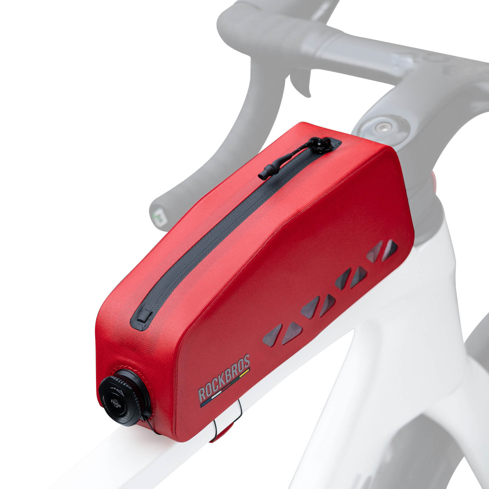 road to sky 100% waterproof bike frame bag model as-142 with secure storage #Color_Red