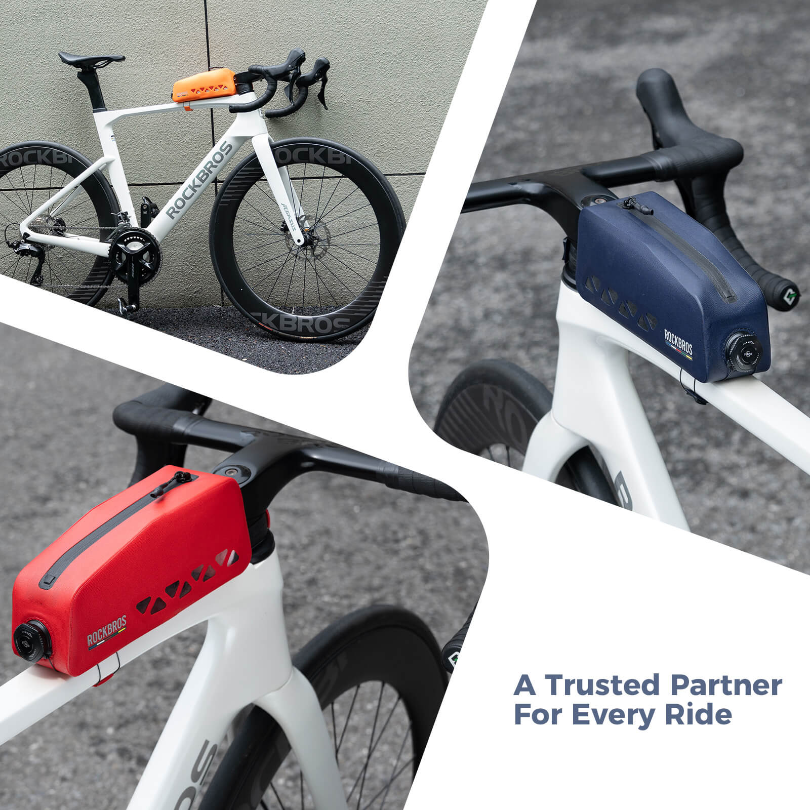 road to sky 100% waterproof bike frame bag model as-142 with secure storage