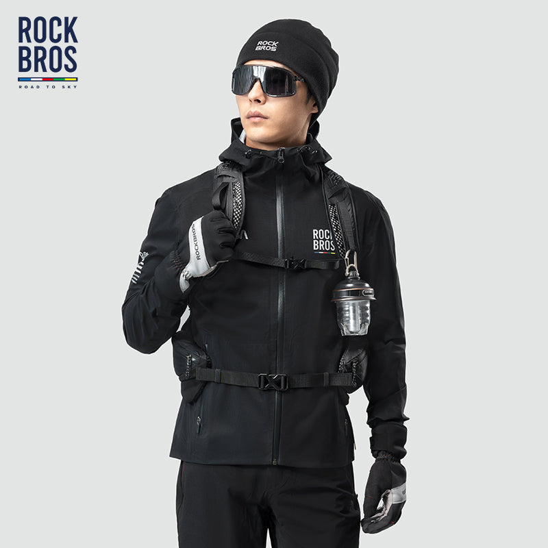 road-to-sky ultralight foldable rain jacket in hi-vis colour #Color_Black